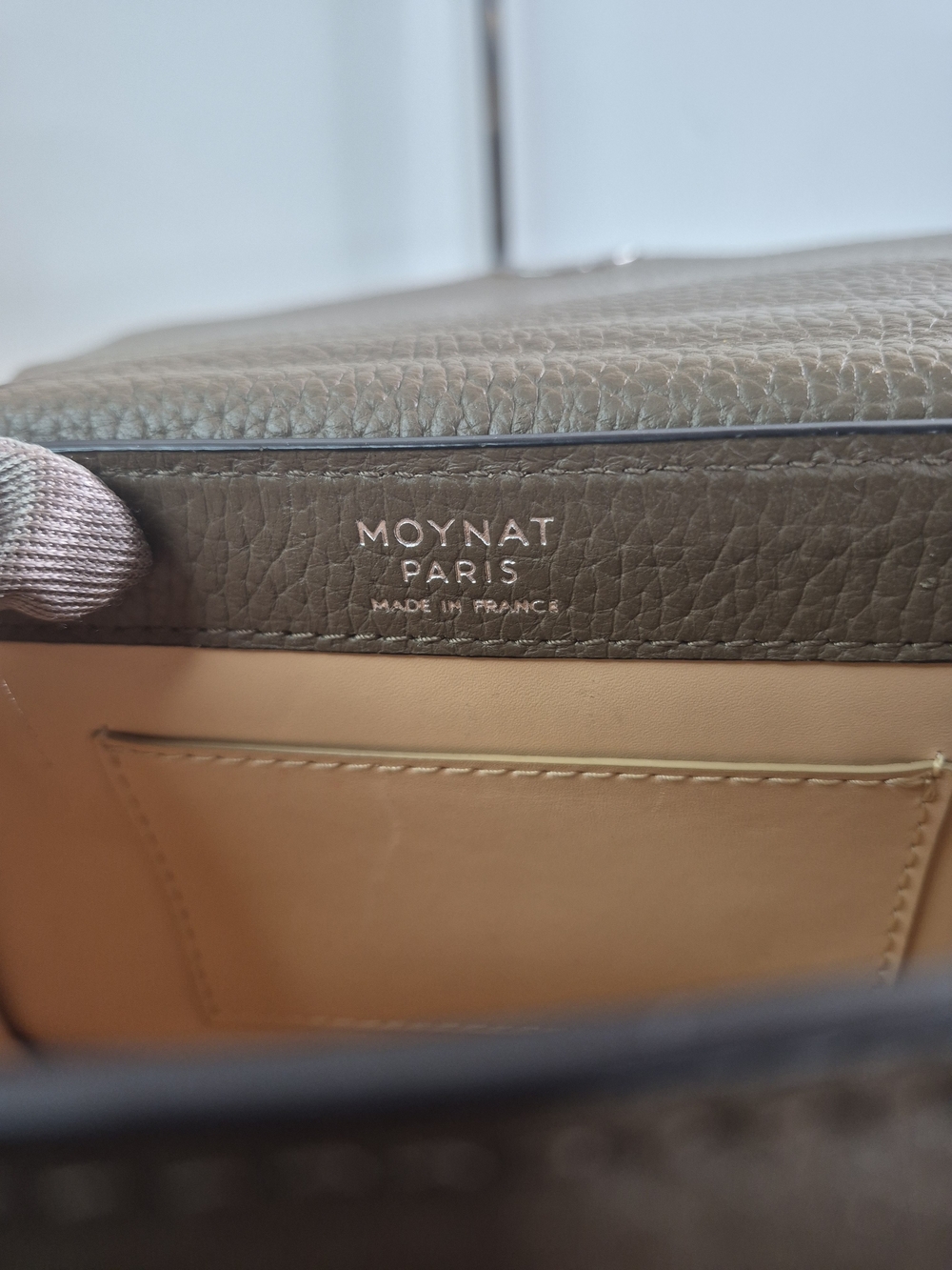 Moyna Taupe Structured Leather Top-Handle Bag with Removable Strap - Picture 13 of 16